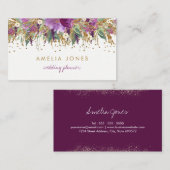 Bloemenglitter sprankelende Amethist Visitekaartje (Voorkant / Achterkant)
