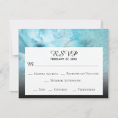 *~* Bloemenglossers Blauw Paarse Waterverf Bruilof RSVP Kaartje (Voorkant)