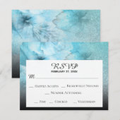 *~* Bloemenglossers Blauw Paarse Waterverf Bruilof RSVP Kaartje (Voorkant / Achterkant)