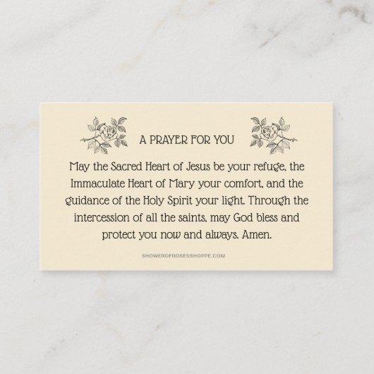 BLOEMENGOD ZEGENE U GEBEDSHEILIGE KAART PLAATSKAARTJE (Achterkant)