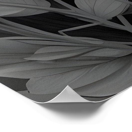 Bloemengodin in zwart en wit poster (Hoek)