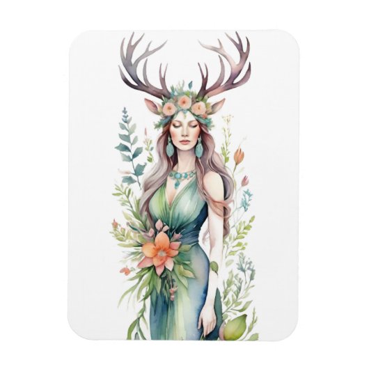 Bloemengodin Ostara Lente-equinox Sabbat Magneet (Verticaal)