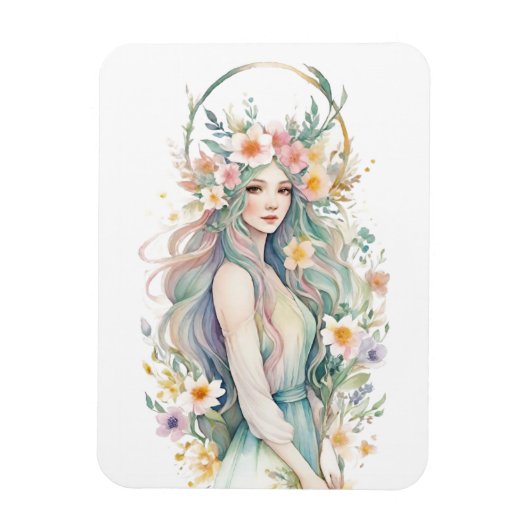 Bloemengodin Ostara Lente-equinox Sabbat Magneet (Verticaal)