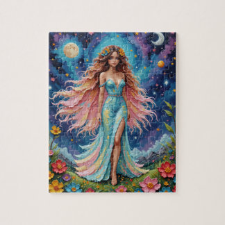 Bloemengodinnenpuzzel Legpuzzel