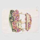 Bloemengolfkar handdoek cadeau (Horizontaal)