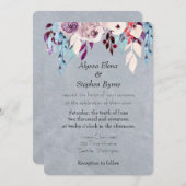 Bloemengordijn bruiloft uitnodiging (Voorkant / Achterkant)