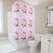 Bloemengordijn voor de douche douchegordijn (In situ)