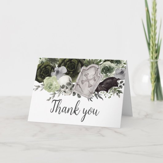 bloemengotisch Baby shower Bedankkaart (Voorkant)