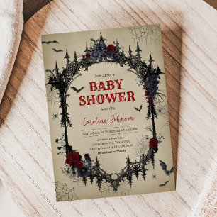 bloemengotisch Baby shower Kaart