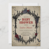  bloemengotisch Baby shower Kaart (Voorkant)