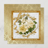 Bloemengoud 50ste huwelijksjubileum kaart (Voorkant / Achterkant)