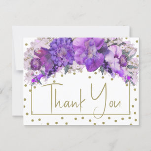 Bloemengoud Confetti Paars Dank Je Briefkaart
