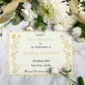  Bloemengoud en Crème Save The Date Kaart