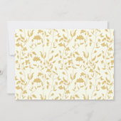  Bloemengoud en Crème Save The Date Kaart (Achterkant)