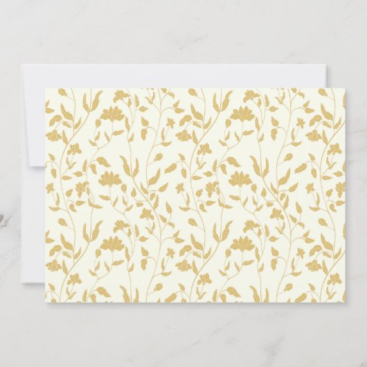  Bloemengoud en Crème Save The Date Kaart (Achterkant)