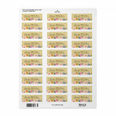 Bloemengoud glitterfolie retouradres etiket (Full Sheet)