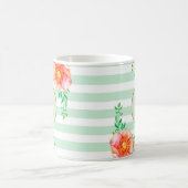  Bloemengoud Monogram Mint wit gestreept Koffiemok (Center)