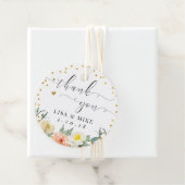 Bloemengoud Stippen bruiloft dank u ronde Bedankjes Labels (In situ)
