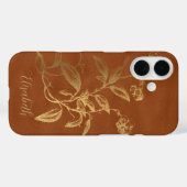Bloemengoud Verbrand sinaasappel Naam Gepersonali Case-Mate iPhone Case (Achterkant (horizontaal))