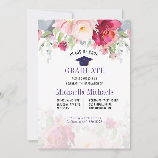 Bloemengraduatiedag 2026 Feest Kaart (Voorkant)
