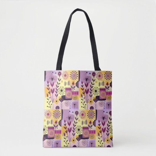 Bloemengraffiti Tote Bag (Voorkant)