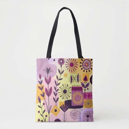 Bloemengraffiti Tote Bag (Voorkant)