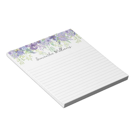 Bloemengrens Custom notitieblok (Schuin)