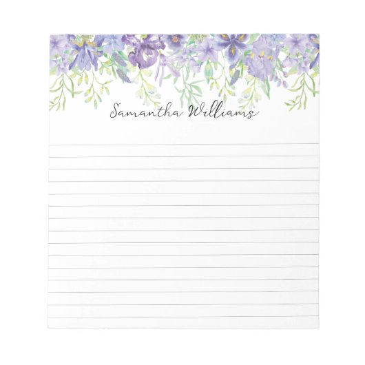 Bloemengrens Custom notitieblok (Voorkant)