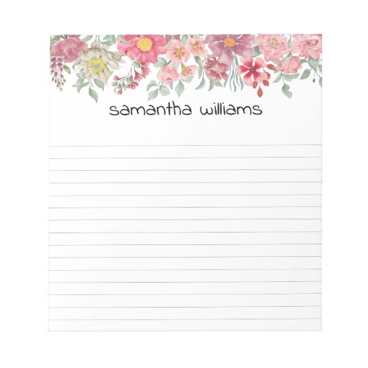 Bloemengrens Custom notitieblok (Voorkant)