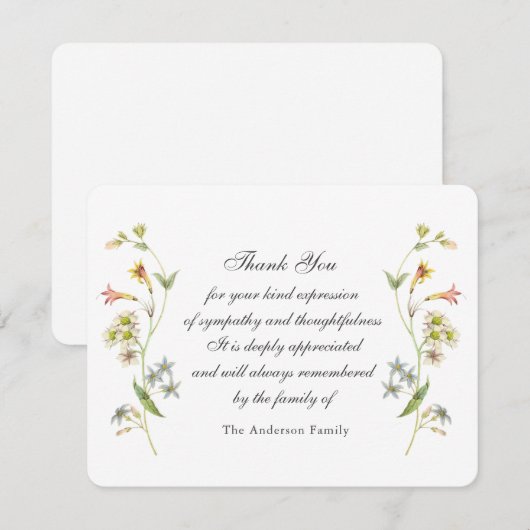  bloemengrens dank je kaart (Voorkant / Achterkant)