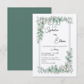 Bloemengrens, huwelijksuitnodiging Kaart (Voorkant / Achterkant)