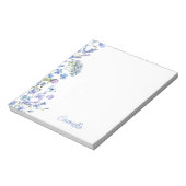 Bloemengrens Periwinkle Wildflower gepersonaliseer Notitieblok (Linkerzijde)