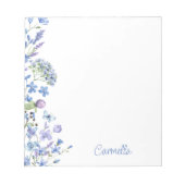 Bloemengrens Periwinkle Wildflower gepersonaliseer Notitieblok (Voorkant)