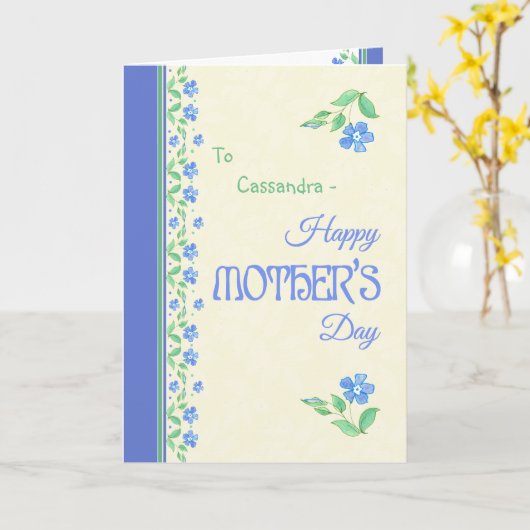 BloemenGrens van de Maagdenpalm van het moederdag Kaart (Gele Bloem)