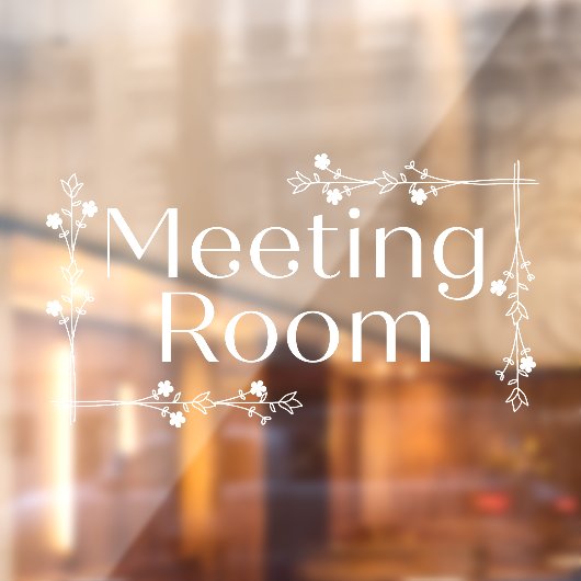 Bloemengrens Vergaderzaal Teken Deur Venster Cling Raamsticker (Vel 2)