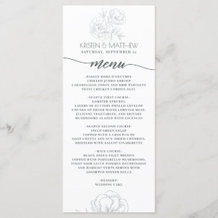  bloemengrijs modern elegant bruiloft menu
