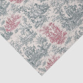 bloemengrijs rood Toile de Jouy Tissuepapier (Detail)