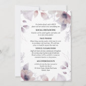 Bloemengrijze paarse botanische wilde bloesems kaart (Achterkant)