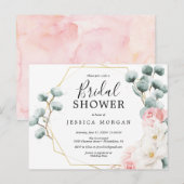 Bloemengroen bruids douche uitnodiging (Voorkant / Achterkant)