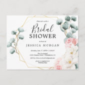 Bloemengroen bruids douche uitnodiging (Voorkant)