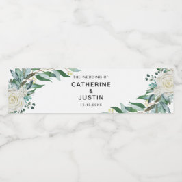 Bloemengroen bruiloft evenement Alle tekst bewerkb Waterfles Etiket