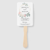 Bloemengroen bruiloft fan programma handwaaier (Voorkant)