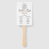 Bloemengroen bruiloft fan programma handwaaier (Achterkant)