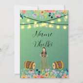 Bloemengroen Dholki avond uitnodiging (Voorkant)