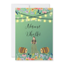 Bloemengroen Dholki avond uitnodiging