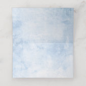 Bloemengroen Elegant Stoffig Blauw Bruiloft Plaatskaartje (Binnenkant ongevouwen)