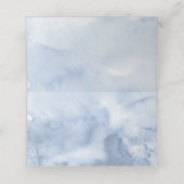 Bloemengroen Elegant Stoffig Blauw Bruiloft Plaatskaartje (Binnenkant ongevouwen)