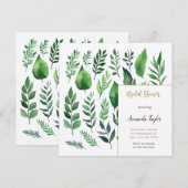 Bloemengroen Elegant Vrijgezellenfeest Kaart (Voorkant / Achterkant)