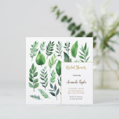 Bloemengroen Elegant Vrijgezellenfeest Kaart (Staand voorkant)