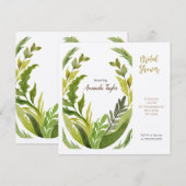 Bloemengroen Elegant Vrijgezellenfeest Kaart (Voorkant / Achterkant)